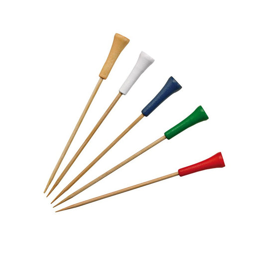 Pincho de bambú con decoración de golf 120mm - 100Uds