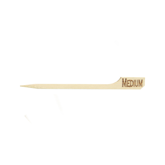 Pincho de bambú Teppo Gushi para carne con inscripción Medium (al punto) 90mm - 100Uds
