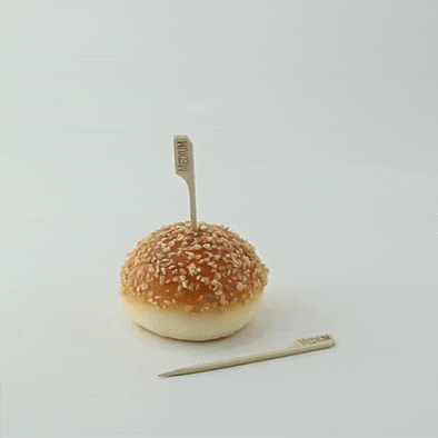 Pincho de bambú Teppo Gushi para carne con inscripción Medium (al punto) 90mm - 100Uds