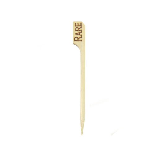 Pincho de bambú Teppo Gushi para carne con inscripción Rare (crudo) 90mm - 100Uds