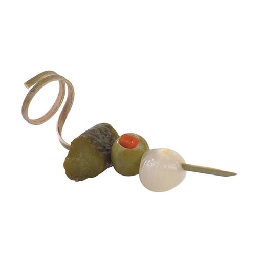 Pincho de bambú con extremo en forma de bucle 90mm - 100Uds