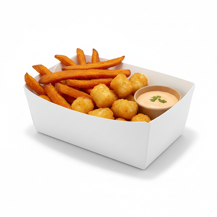 Bandeja de cartón blanco 250ml 90x55mm A40mm - 250Uds