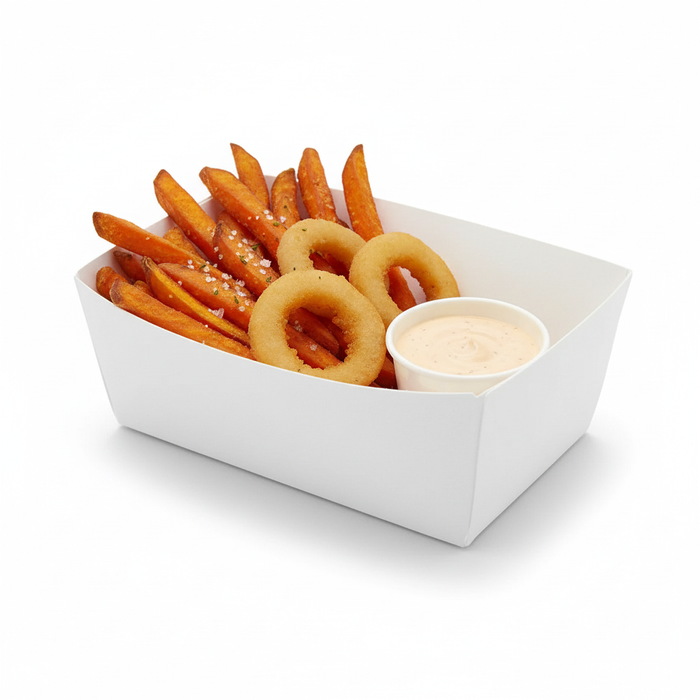 Bandeja de cartón blanco 440ml 110x80mm A40mm - 250Uds