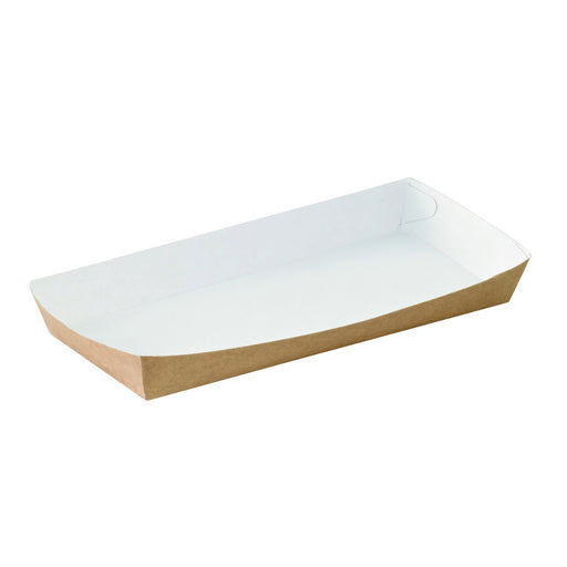 Bandeja de cartón Kraft 500ml 200x90mm A25mm - 100Uds