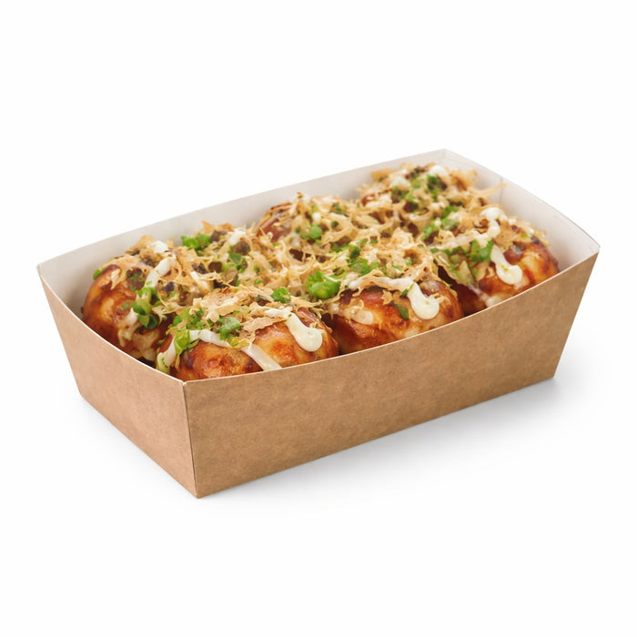 Bandeja de cartón Kraft 750ml 145x80mm A52mm - 100Uds