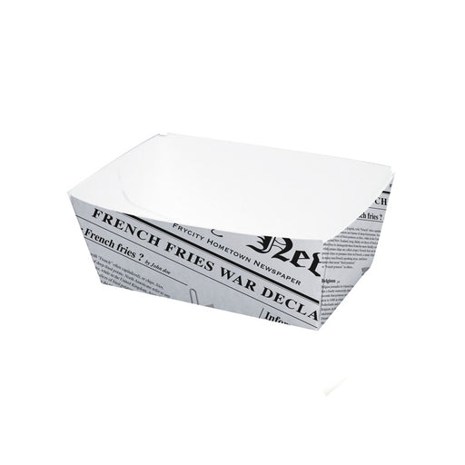 Bandeja de cartón blanco con diseño periódico 250ml 90x55mm A40mm - 250Uds