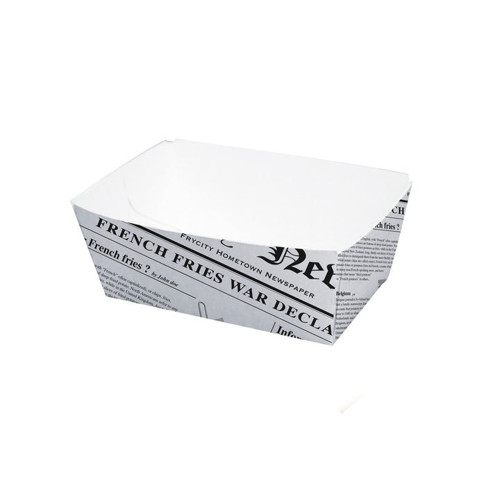 Bandeja de cartón blanco con diseño periódico 250ml 90x55mm A40mm - 250Uds