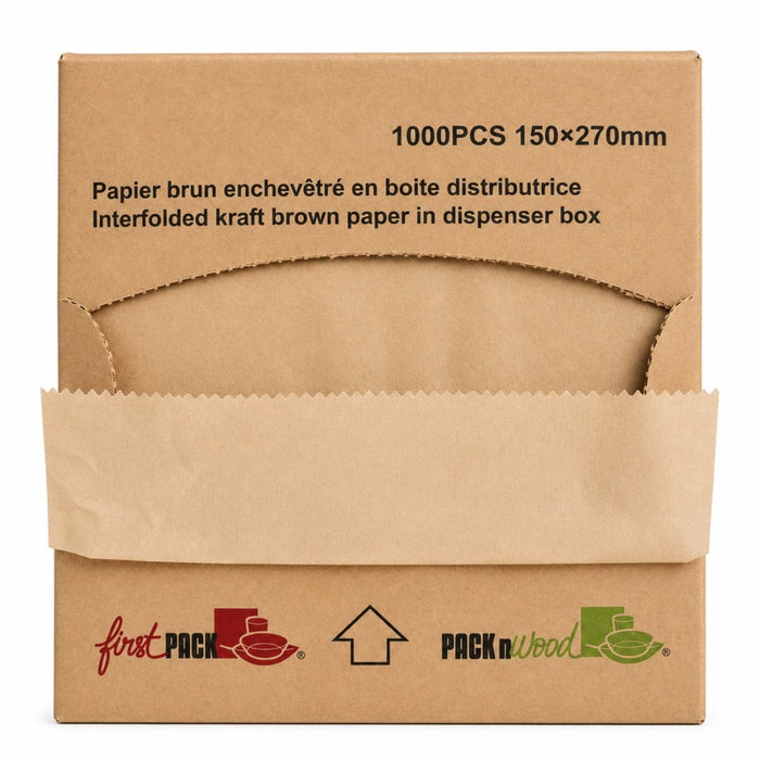 Papel Kraft en caja dispensadora 150x270mm - 1000Uds