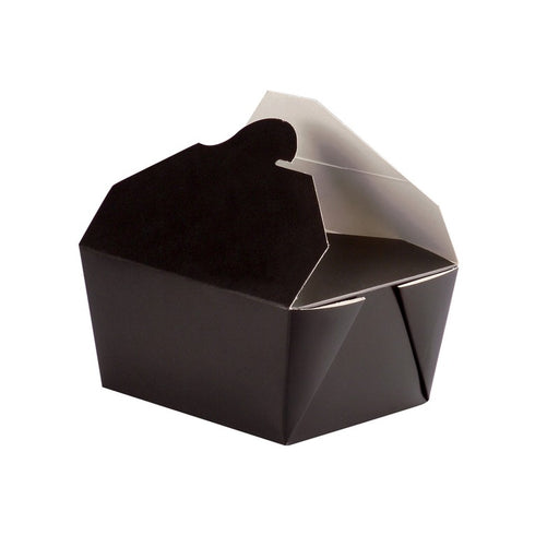 Caja de comida en cartón negra con cierre 750ml 130x108mm A67mm - 25Uds