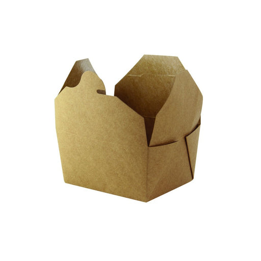 Caja de comida en cartón kraft laminado antigrasa 1500ml 215x160mm A48mm - 50Uds