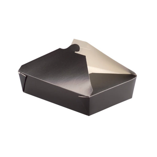 Caja de comida en cartón negra con cierre 1450ml 217x160mm A50mm - 25Uds