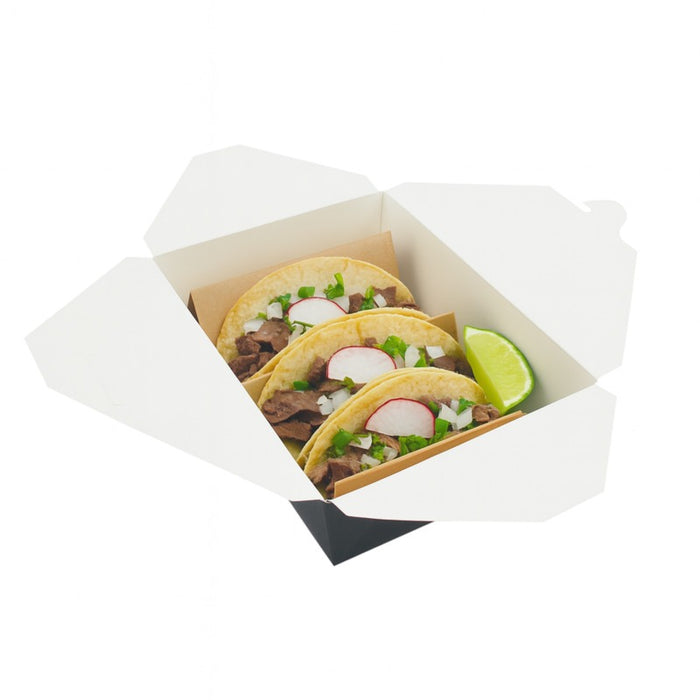 Caja de comida en cartón negra con cierre 2000ml 216x160mm A65mm - 50Uds