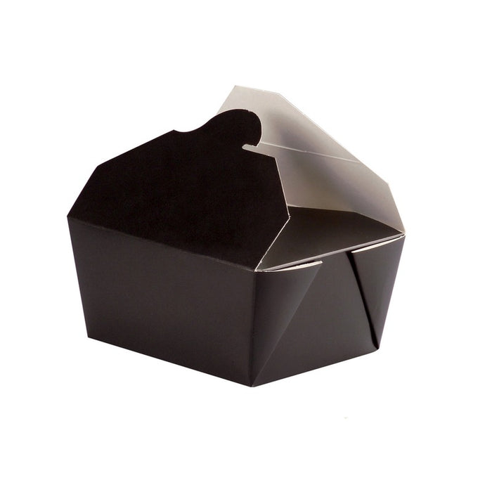 Caja de comida en cartón negra con cierre 2000ml 216x160mm A65mm - 50Uds
