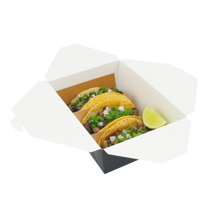 Caja de comida en cartón negra con cierre 3000ml 227x165mm A92mm - 40Uds