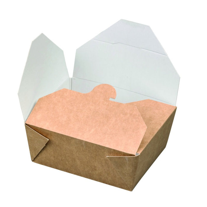 Caja de comida en cartón kraft laminado antigrasa 450ml 110x90mm A50mm - 50Uds