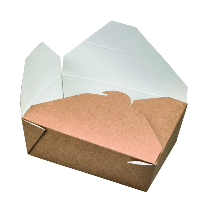 Caja de comida en cartón kraft laminado antigrasa 800ml 155x117mm A50mm - 50Uds