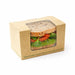 Caja bocadillo cartón kraft laminada con ventana PLA 125x77mm A72mm - 50Uds