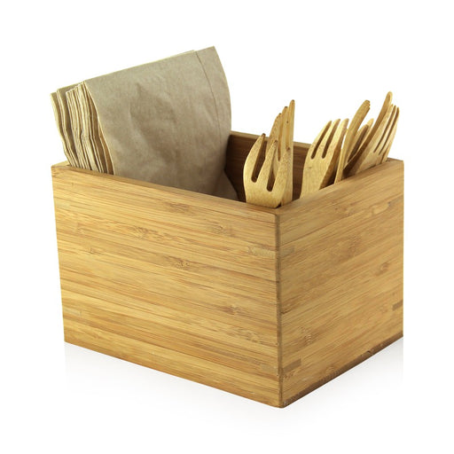 Soporte utensilios de bambu 160x120mm A105mm - 1Uds