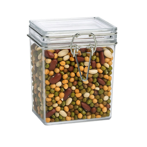 Mini tarro rectangular transparente en PS 180ml 51x69mm A86mm - 12Uds