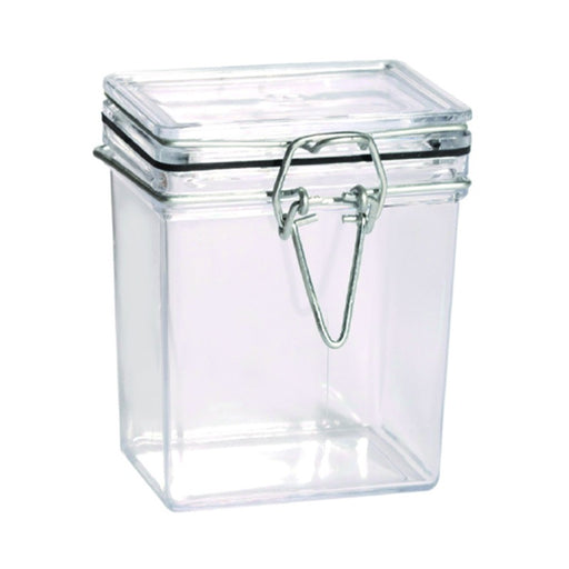 Mini tarro rectangular transparente en PS 180ml 51x69mm A86mm - 12Uds