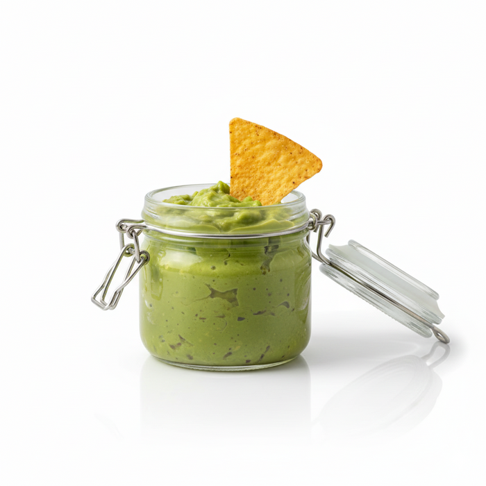 Tarros pequeños de vidrio BOKA con junta silicona verde 100ml A71,5mm - 12Uds