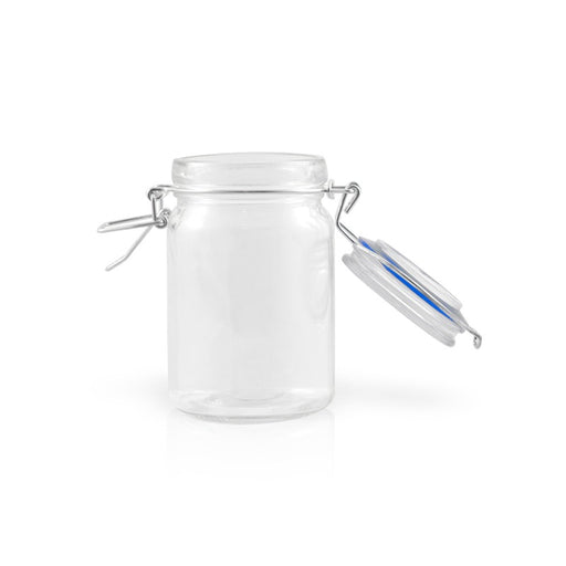 Tarros pequeños de vidrio BOKA con junta silicona azul oscuro 200ml A119,2mm - 12Uds