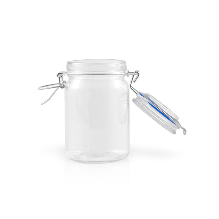Tarros pequeños de vidrio BOKA con junta silicona azul oscuro 200ml A119,2mm - 12Uds