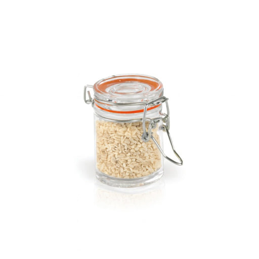 Tarro pequeño de vidrio BOKA con junta silicona roja 45ml A63,5mm - 12Uds