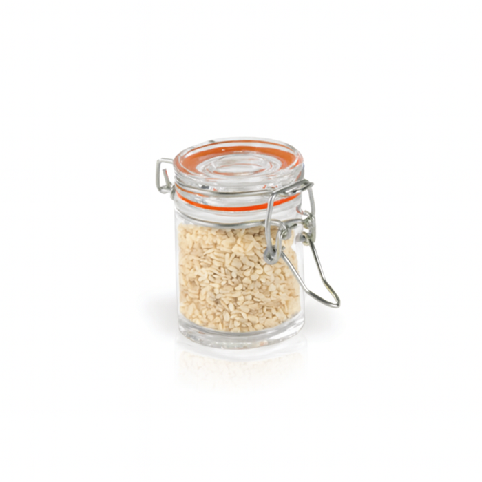 Tarro pequeño de vidrio BOKA con junta silicona roja 45ml A63,5mm - 12Uds