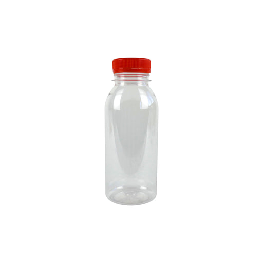 Botella RPET transparente con tapón unido naranja 56 250ml A150mm - 270Uds
