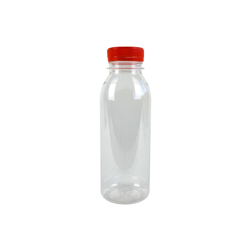 Botella RPET transparente con tapón unido naranja 61 330ml A161mm - 220Uds