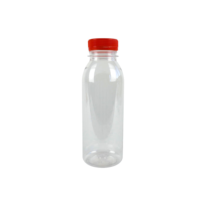 Botella RPET transparente con tapón unido naranja 61 330ml A161mm - 220Uds