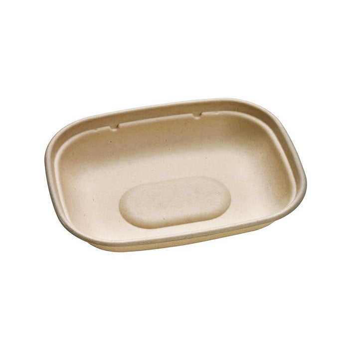 Bandeja rectangular de fibra de caña de azúcar marrón 850ml 220x170mm A27mm - 50Uds