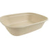 Bandeja de pulpa rectangular laminada PLA marrón 850ml 220x170mm A53mm - 50Uds