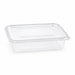 Ensaladera con tapa bisagra rectangular transparente PET 1350ml 230x175mm A55mm - 50Uds