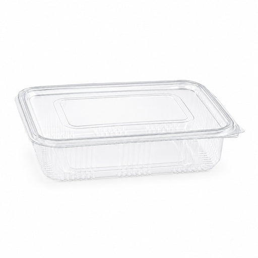 Ensaladera con tapa bisagra rectangular transparente PET 780ml 195x130mm A50mm - 50Uds