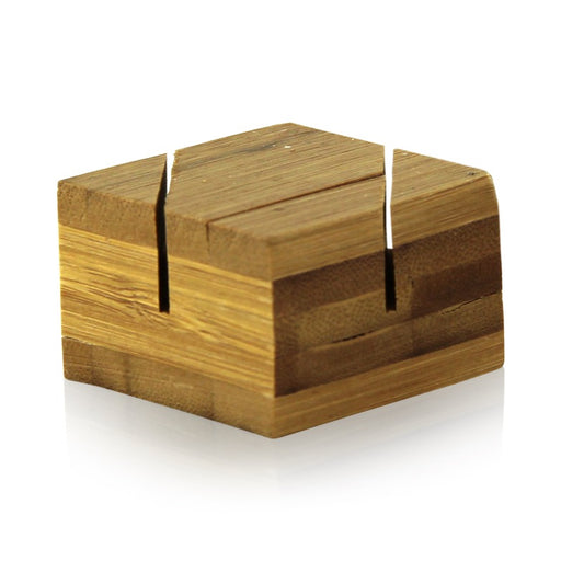 Soporte de menú o tarjetas de bambú 40x40mm A25mm - 10Uds