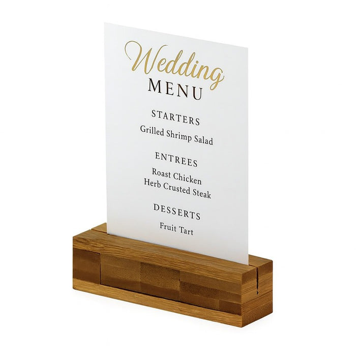 Soporte de menú o tarjetas de bambú 100x25mm A25mm - 10Uds