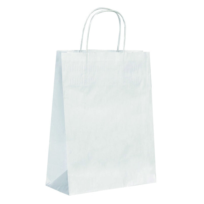 Bolsa de papel blanco con asas de cordel 220x100mm A290mm - 250Uds