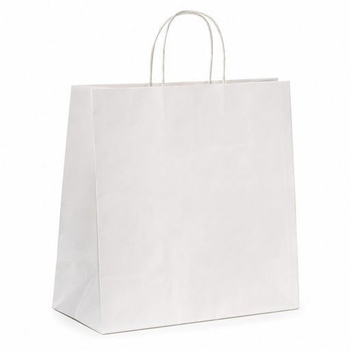 Bolsa de papel blanco con asas de cordel 280x120mm A310mm - 200Uds