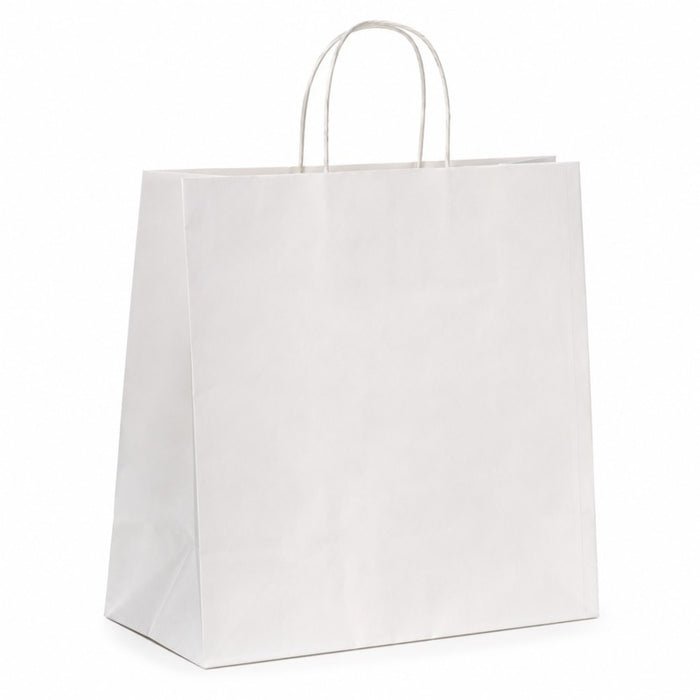 Bolsa de papel blanco con asas de cordel 280x120mm A310mm - 200Uds