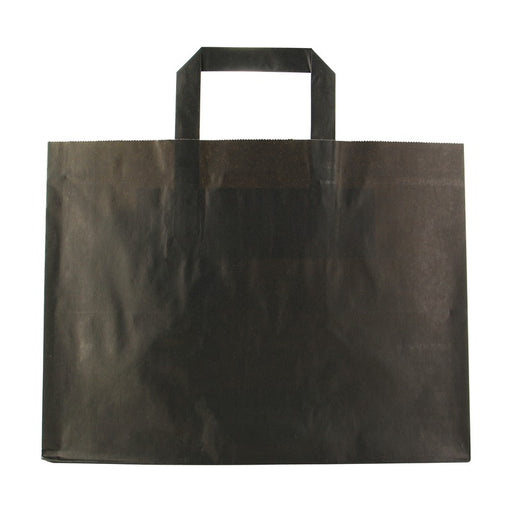 Bolsa de papel marrón reciclado con impresión negra 320x220mm A250mm - 250Uds