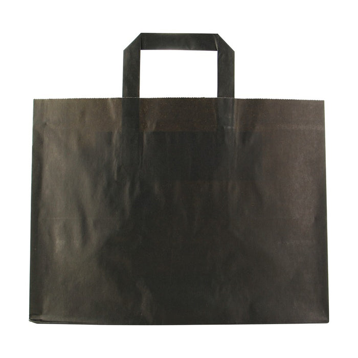Bolsa de papel marrón reciclado con impresión negra 320x220mm A250mm - 250Uds