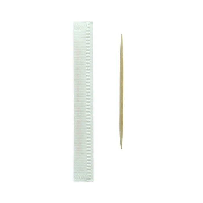 Palillo de dientes de madera envasados individualmente A65mm - 1000Uds