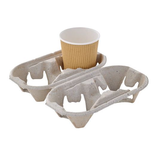 Portavasos de celulosa para 4 vasos separable en 2x2 vasos 200x210mm A40mm - 480Uds