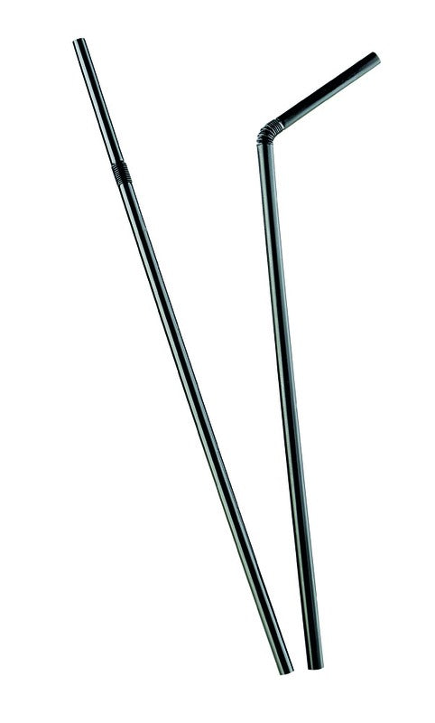 Pajita flexible negra A240mm - 500Uds