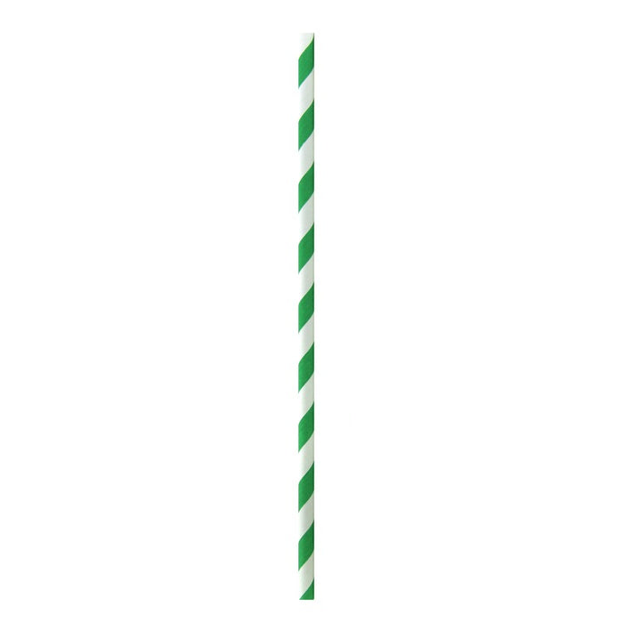 Pajita de papel verde/blanco Cocktail A145mm - 500Uds