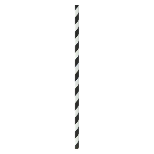 Pajita de papel negro/blanco A197mm - 500Uds