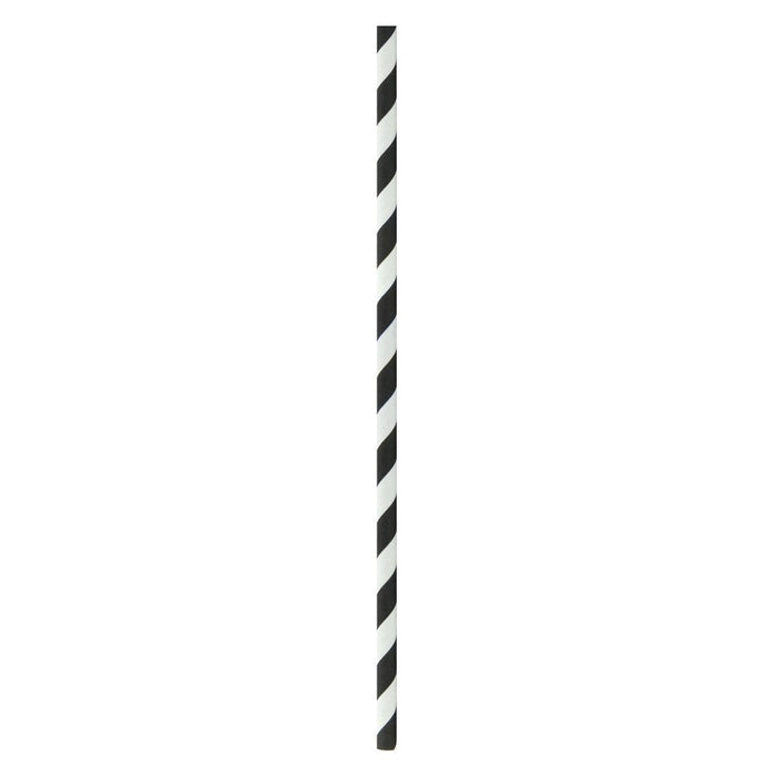 Pajita de papel negro/blanco A197mm - 500Uds