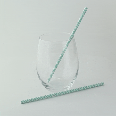 Pajita de papel azul turquesa A197mm - 500Uds